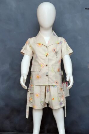 Floral Strap Style Kids Suit