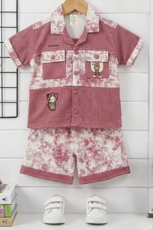 Stylish Boys Summer Suit – Printed Jacquard Casual Outfit