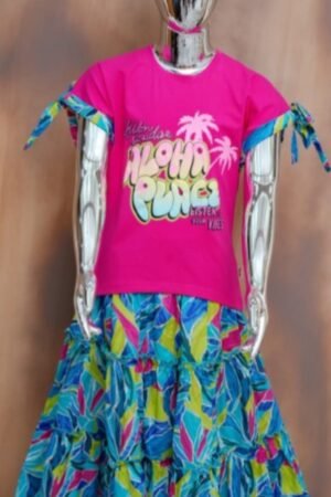 Tropical Vibes Girls Skirt Set 🌴✨